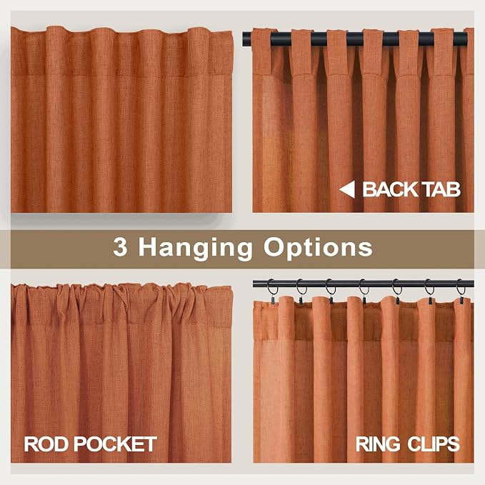 Burnt Orange Curtains 120 Inches Long - Image 5