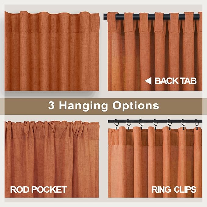 Burnt Orange Curtains 96 Inches Long - Image 4