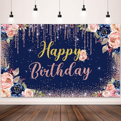 Happy Birthday Backdrop Decorations by Tatuo