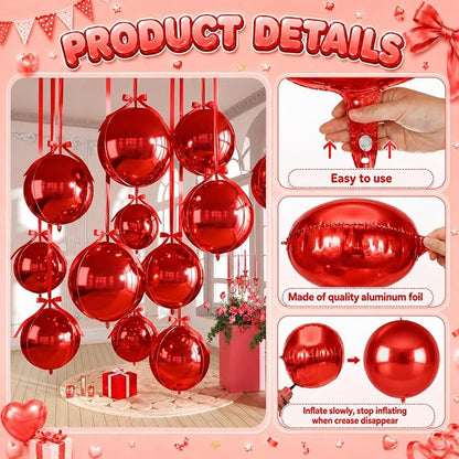 Red Round Foil Balloons - Image 8
