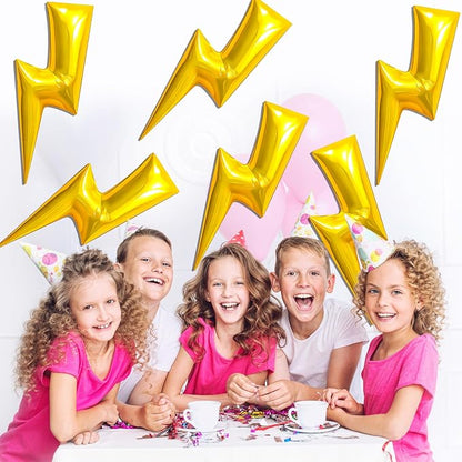 6Pcs Lightning Balloons Bolt Foil Party, 36 Inch Yellow Flash Lightning Shaped - Image 7