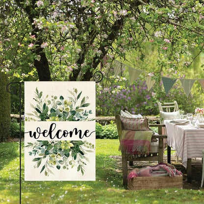 AVOIN colorlife Spring Summer Floral Welcome Garden Flag Outside 12x18 Inch | - Image 4