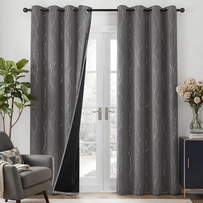 Deconovo 100% Blackout Living Room Curtains 84 Inches Long, Thermal Insulated - Image 8