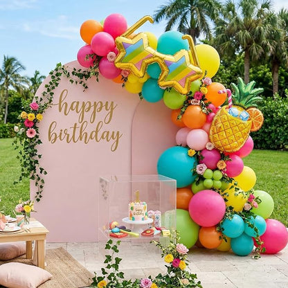Tropical Balloons, Sunglasses Pineapple Foil Balloons, 12 Inch Teal Metallic - Image 6