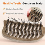 Hair Brush Professional for Women Men Paddle Detangling Brush for Wet Dry Curly Thick Straight Hair Shaping Defining Curls wood square
