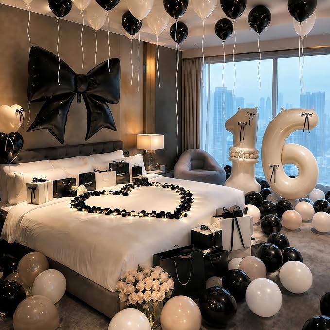 Cream 16 Number Balloon, 16th Birthday Decorations - Image 7