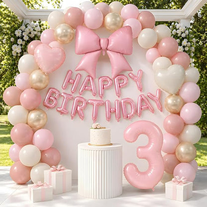 Dusty Pink Number 3 Balloon, 3rd Birthday Decorations - Image 6