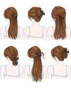 Mesovor 4 Pack Bow Hair Claw Clips for Women, Nonslip 4.3" Large Hair Grip Clawclips for Thin and Thick | Bowknot Hair Strong Hold Hair Jaw Clamps Gifts (Black, Red, Yellow Leopard, White Leopard)
