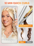 SHEGLAM Hair Straightener 1inch Negative Ion Flat Iron 60s Quick Heating Dual Voltage Sleek Chic Wide Glide