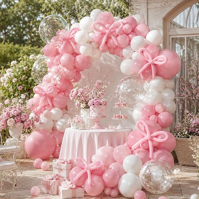 Pastel Pink and White Balloons Arch Kit 18 Inch*7 Clear Light Baby Pale Pink - Image 6