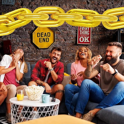 24 Giant Gold Chain Balloons, 16 Inch Foil Balloons - Image 3