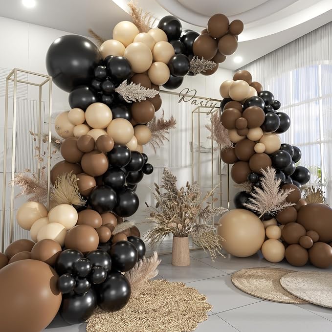 Brown Black Nude Balloon Garland Arch Kit by MOXMAY