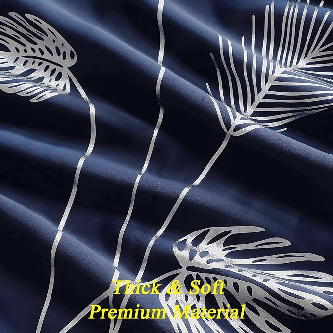 Silver Blackout Curtain for Bedroom 100W x 96L Inch Length Palm Tree Design - Image 8