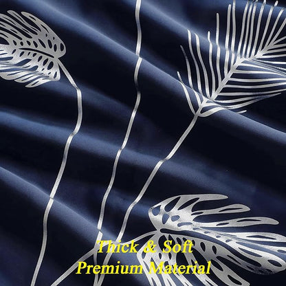 Silver Blackout Curtain for Bedroom 100W x 96L Inch Length Palm Tree Design - Image 8