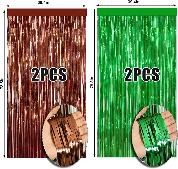 4 Packs Football Foil Fringe Curtain, Baby Shower, Super Bowl, Football Game - Image 6
