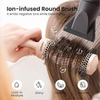 AIMIKE Round Brush for Blow Out, Medium Round Hair Brush w/Nano Ion Thermal Ceramic Tech, Professional RoundBrush for Blow Drying & Styling, Maximum Volume and Shine, Barrel 1.7 inch