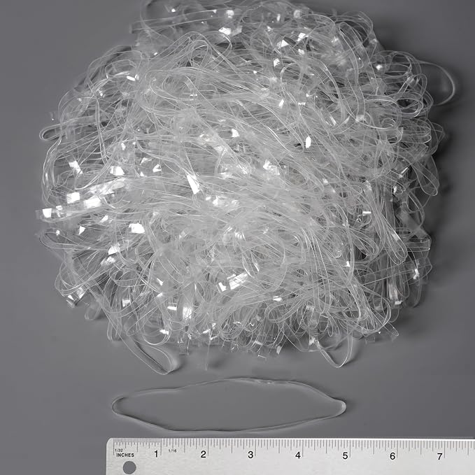 Rubber Bands Long 5inx0.2in 190Pcs TPU Clear Rubber Band by Damyda