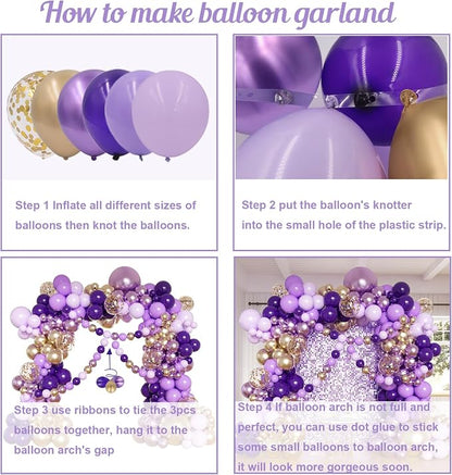 Purple Balloon Garland Arch Kit - Image 3