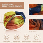 Wide Headbands for Women Knotted No Slip Head Bands Soft Turban Headband Hair Accessories Boho African Solid Color Head Wraps for Women Yoga Workout Pack of 6