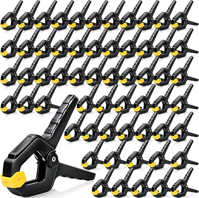 60 Pack Spring Clamps, 3.5 inch Heavy Duty Clips Plastic Spring Clip, Backdrop by Anelueeoo