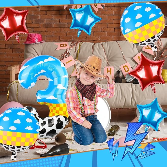 40 Inch Toy Inspire Story Themed Number 3 Balloon, Large Number Helium Balloon - Image 4
