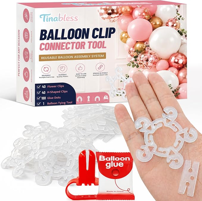 Tinabless Balloon Arch Clips Set, 80 Reusable Balloon Clips - Image 9