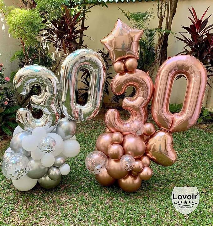 Silver 35 Number Balloons, 40 Inch Giant Number 35 Balloons Foil Mylar Helium - Image 4