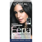 L'Oreal Paris Feria Multi-Faceted Shimmering Permanent Hair Color, 20 Black Leather (Natural Black), Pack of 1 Hair Dye Kit