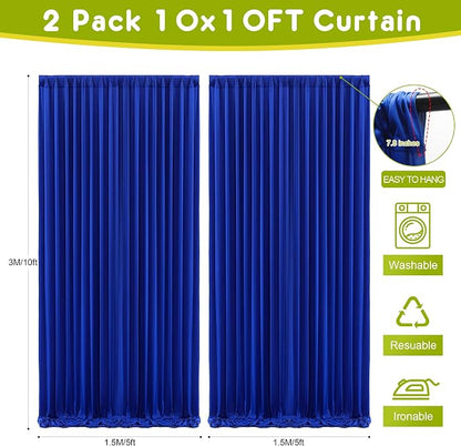 Royal Blue Backdrop Curtain Drapes - Image 2