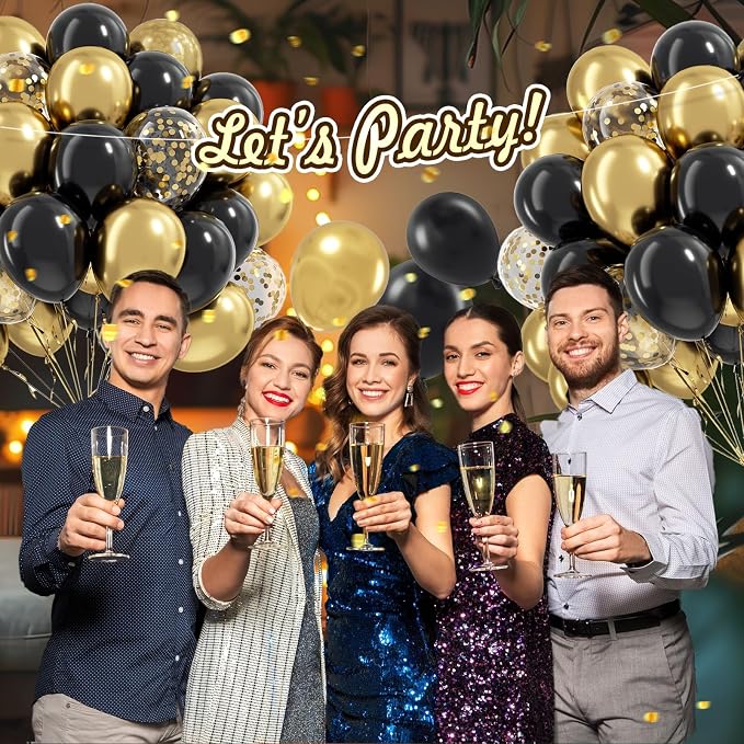 Black and Gold Balloons - Image 6