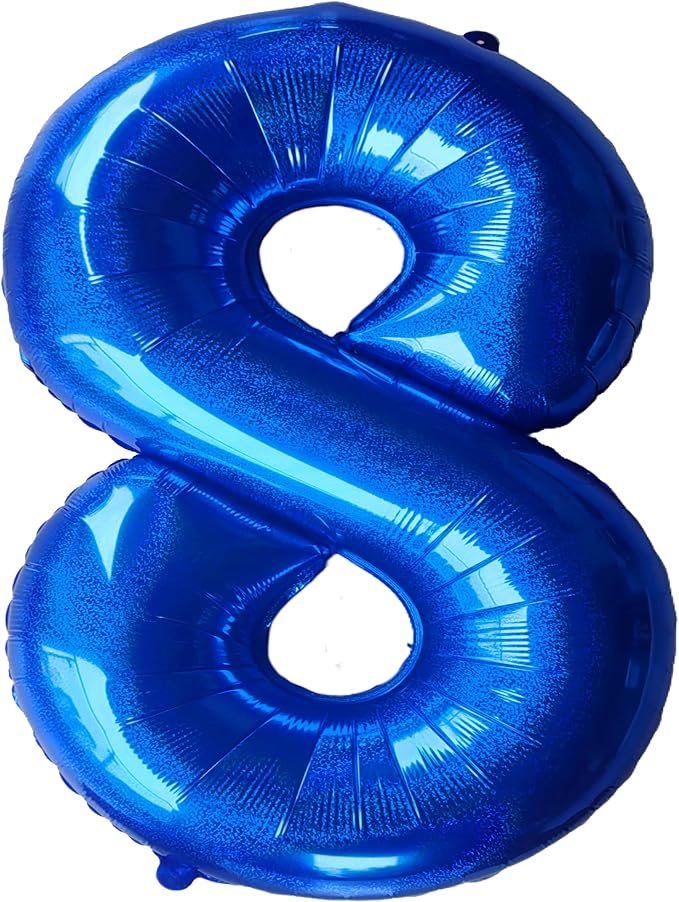 Jonhamwelbor 40 Inch Laser Blue Number 8 Balloon Foil Mylar Giant Balloon by Jonhamwelbor