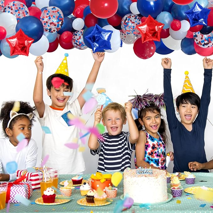 PERPAOL 140PCS Navy Red Blue Patriotic Balloon Arch Kit - Image 7