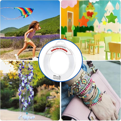 Clear Fishing Wire, Acejoz 656FT Fishing Line Clear Invisible Hanging Wire - Image 6