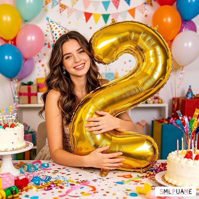 40 Inch Gold 23 Balloon Numbers, 23rd Birthday Party Decorations | Large Self - Image 2