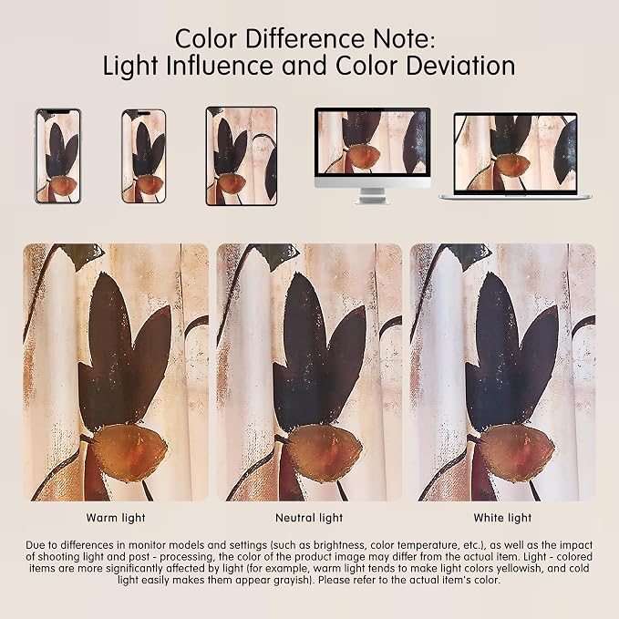 SUBRTEX Blackout Curtains 52Wx108L, Room Darkening Floral Curtains, Thermal - Image 9