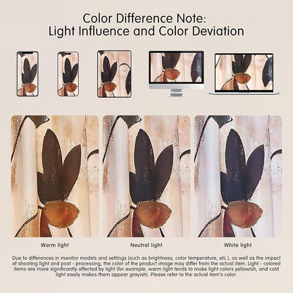 SUBRTEX Blackout Curtains 52Wx108L, Room Darkening Floral Curtains, Thermal - Image 9