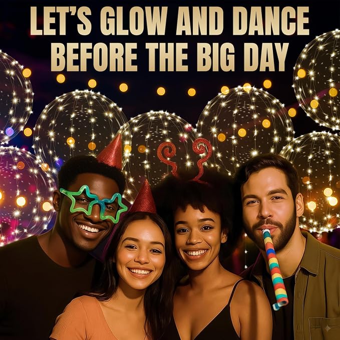 Light Up Balloons 10 Pack, 20 Inch Clear Balloons - Image 9