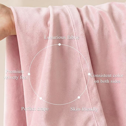 Baby Pink Velvet Curtains Back Tab - Image 4