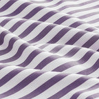 JELLYMONI 100% Natural Cotton Striped King Pillowcases Set, 2 Pack White and Purple Stripes Pattern Printed Pillow Covers with Envelope Closure(Pillows are not Included)