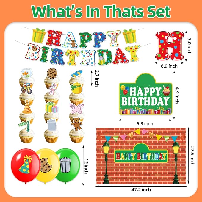 42Pack Sesame Friends Party decoration pack include Banner, Honeycomb - Image 2