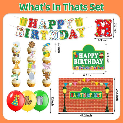 42Pack Sesame Friends Party decoration pack include Banner, Honeycomb - Image 2