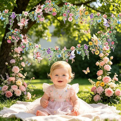 SUNBEAUTY 2PCS Wildflower Fairy Banner Garden Party Decorations 9.8 FT Reusable - Image 6