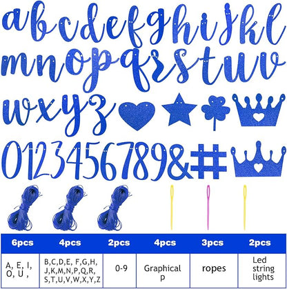 TaoBary 167 Pcs DIY Banner Kit Happy Birthday Glitter Banner Customizable - Image 3