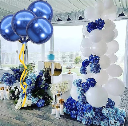 10 Pcs 22 Inch Navy Blue Mylar Balloons, Large 4D Giant Round Foil Balloon Big - Image 2