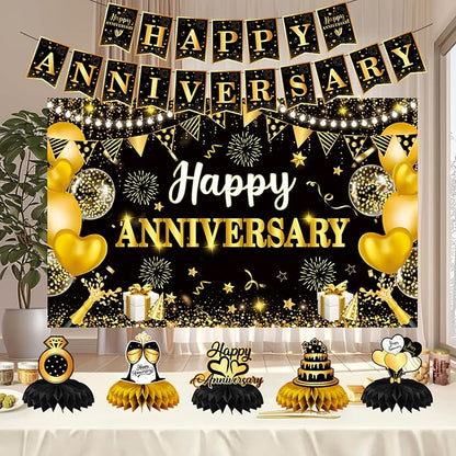 Happy Anniversary Decorations, Backdrop 5.9 x 3.6Ft - Image 6