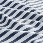 JELLYMONI 100% Natural Cotton Striped Queen Pillowcases Set, 4 Pack White and Dark Blue Stripes Pattern Printed Pillow Covers with Envelope Closure(Pillows are not Included)