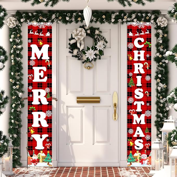 Christmas Decorations Outdoor Indoor Yard Front Porch, Merry Christmas Banner - Image 6