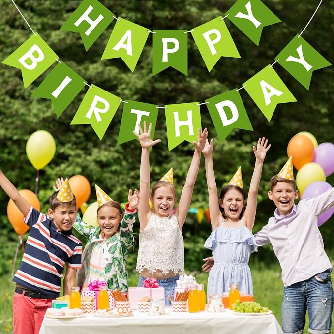 Happy Birthday Banner Sign, Birthday Garland Wall Door Hanging Banners Flag - Image 4