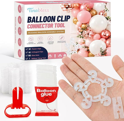 Tinabless Balloon Arch Clips Set, 80 Reusable Balloon Clips by Tinabless
