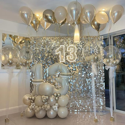 40 Inch Balloon Number 8 Beige, Large Foil Cream Number 8 Balloons Set 0-9 - Image 6